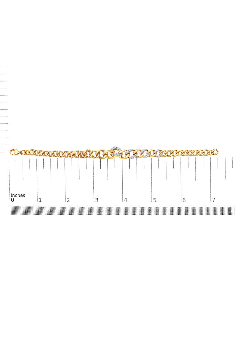 Haus of Brilliance 14K Yellow Gold Plated Silver 1 1/4 Ctw Diamond Cuban Chain Link Bracelet, Alternate, color, Yellow Gold Over Silver