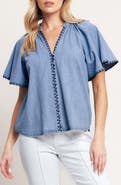 FLYING TOMATO Chambray Button Up Top