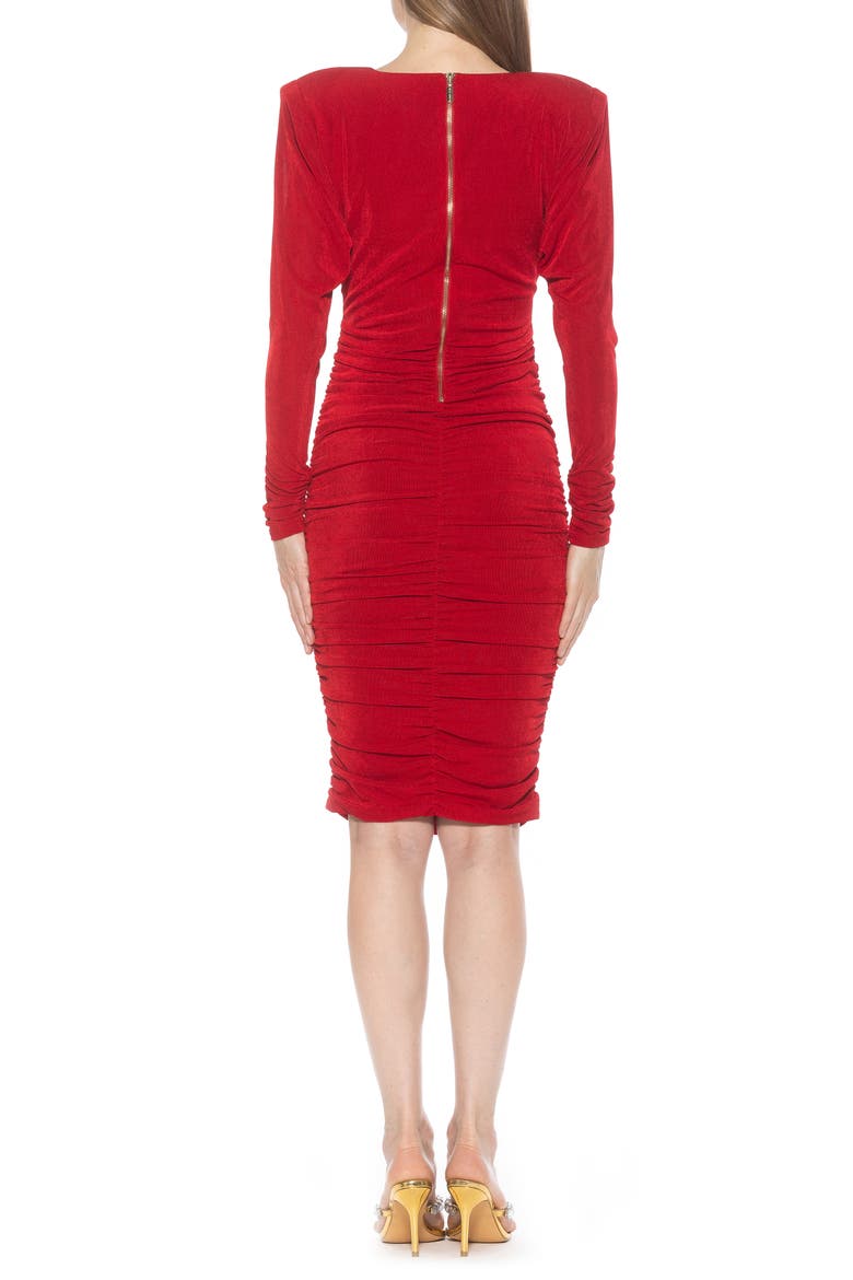 Starlette Ruched Long Sleeve Dress, Alternate, color, RED