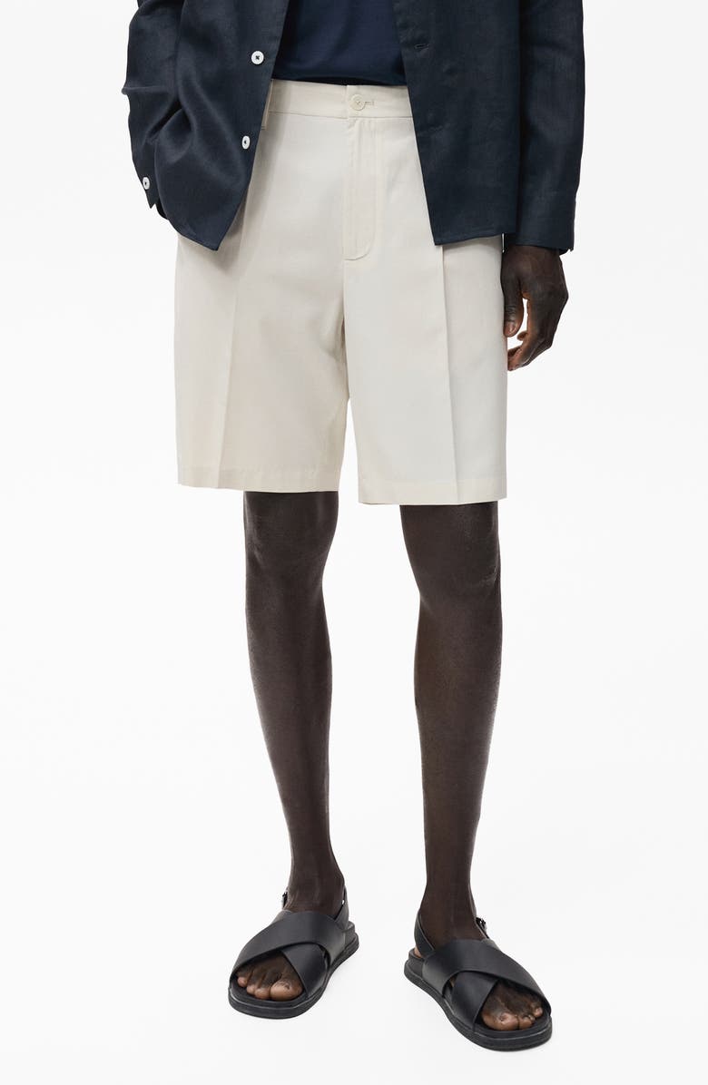 MANGO Bermuda Shorts, Main, color, Off White