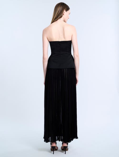 Bcbg Strapless Peplum Gown In Black