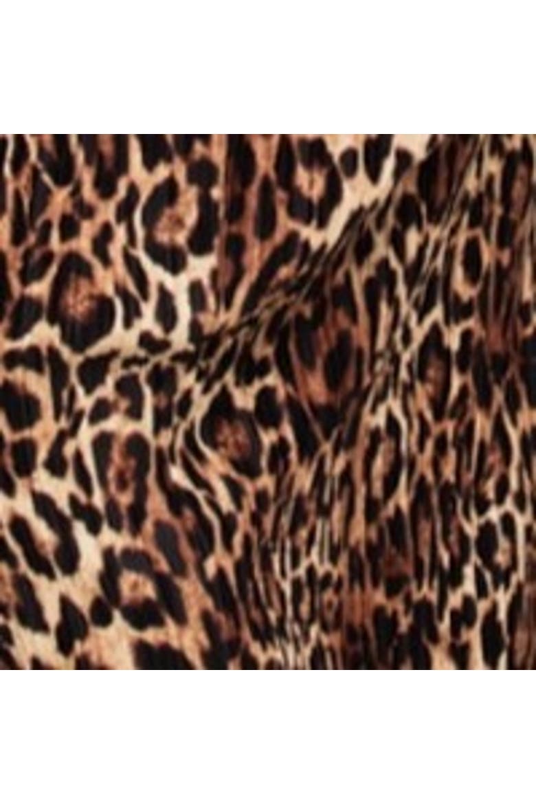 Bold Leopard Plisse Midi Dress, Alternate, color, Brown