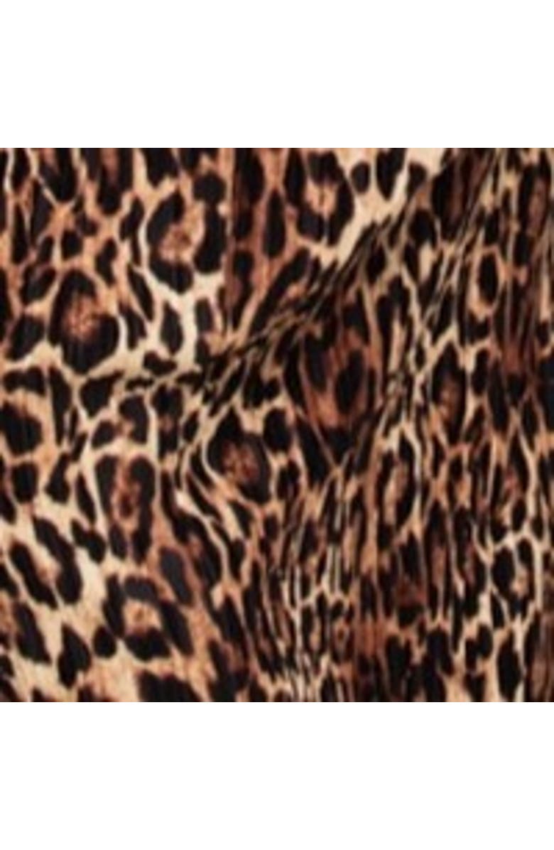 FASHION-SZN CURVE Bold Leopard Plisse Midi Dress, Alternate, color, Brown