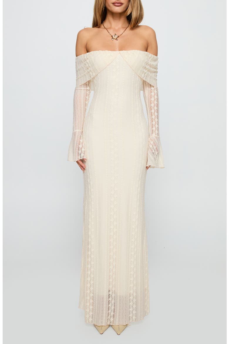 Perdita Long Sleeve Lace Maxi Dress, Main, color, CREAM