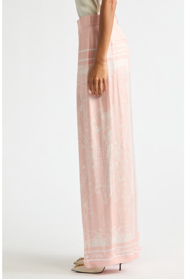Foulard Print Twill Pants, Alternate, color, OJD PINK/ WHITE