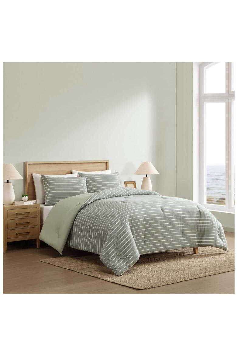 Park Stripe Comforter Set, Alternate, color, MEDIUM / DARK GREEN