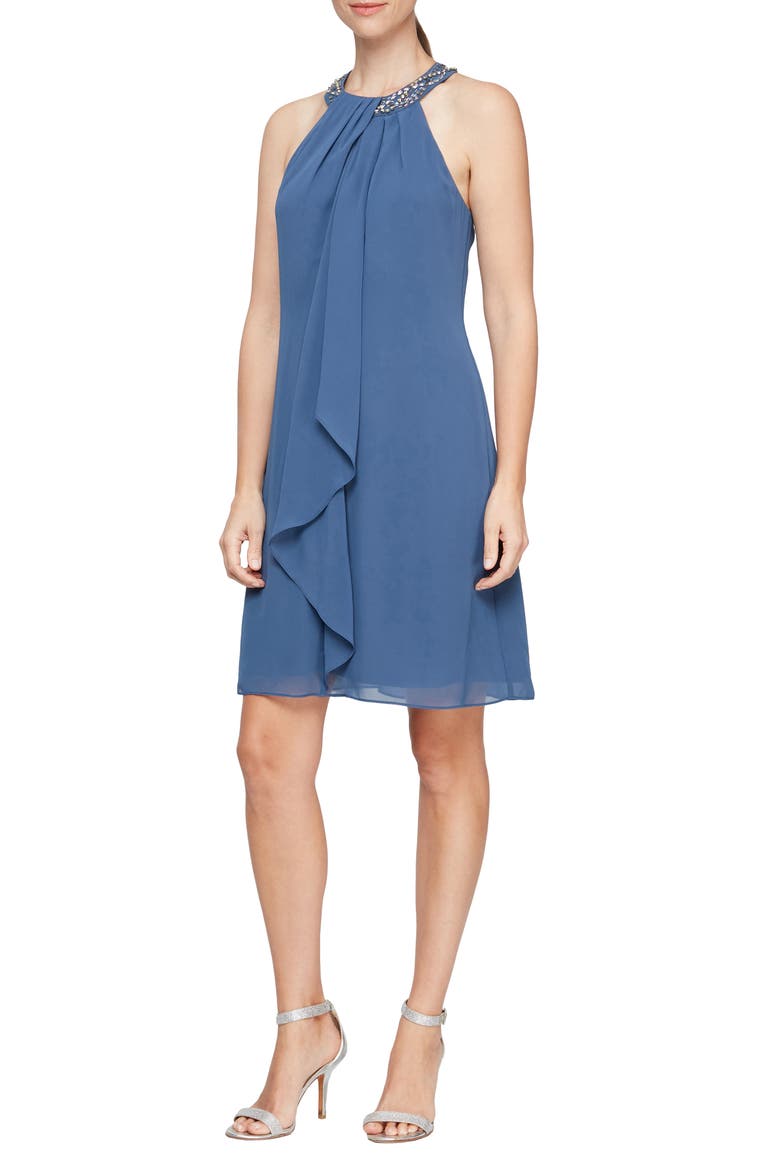 Embellished Halter Dress, Main, color, WED