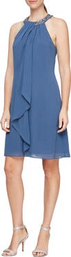 SL FASHIONS Embellished Halter Dress