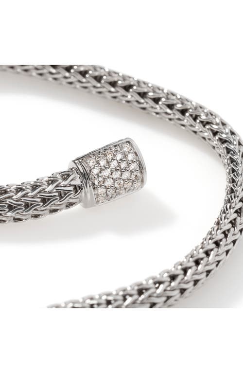 John Hardy Icon Bracelet, Sterling Silver, Diamonds, 5mm In Silver