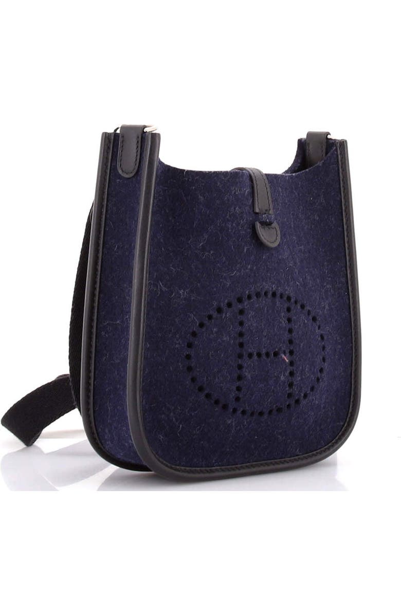 Pre-Owned Hermes Evelyne Bag Gen III Felt TPM, Alternate, color, Bleu Nuit