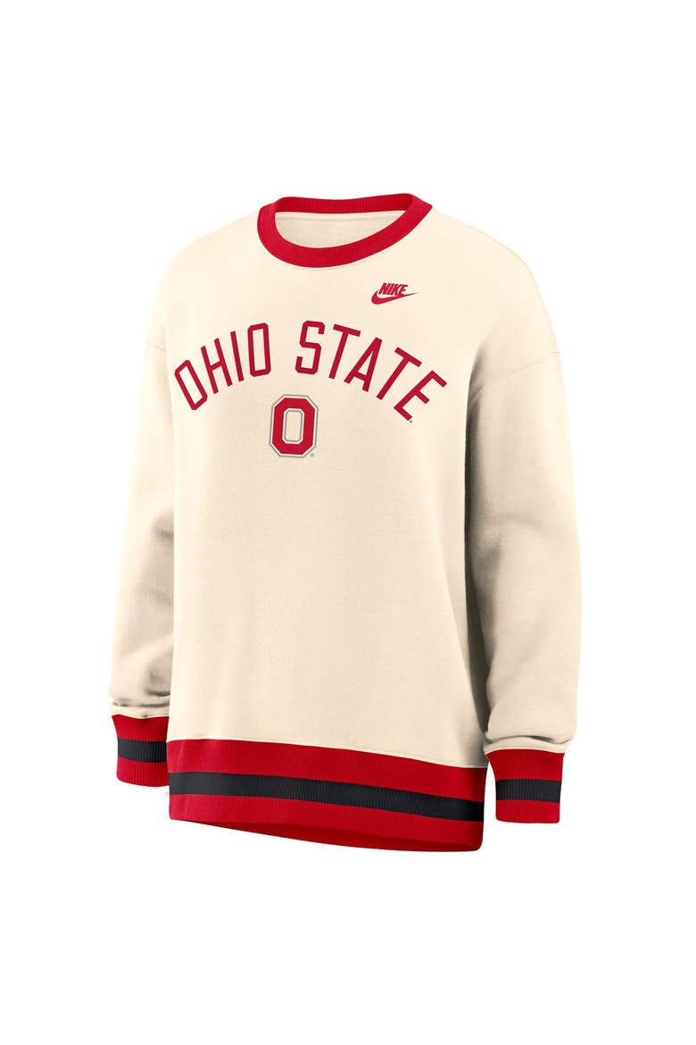Women's Nike  Natural Ohio State Buckeyes Legacy Pullover Sweatshirt, Alternate, color, Natural