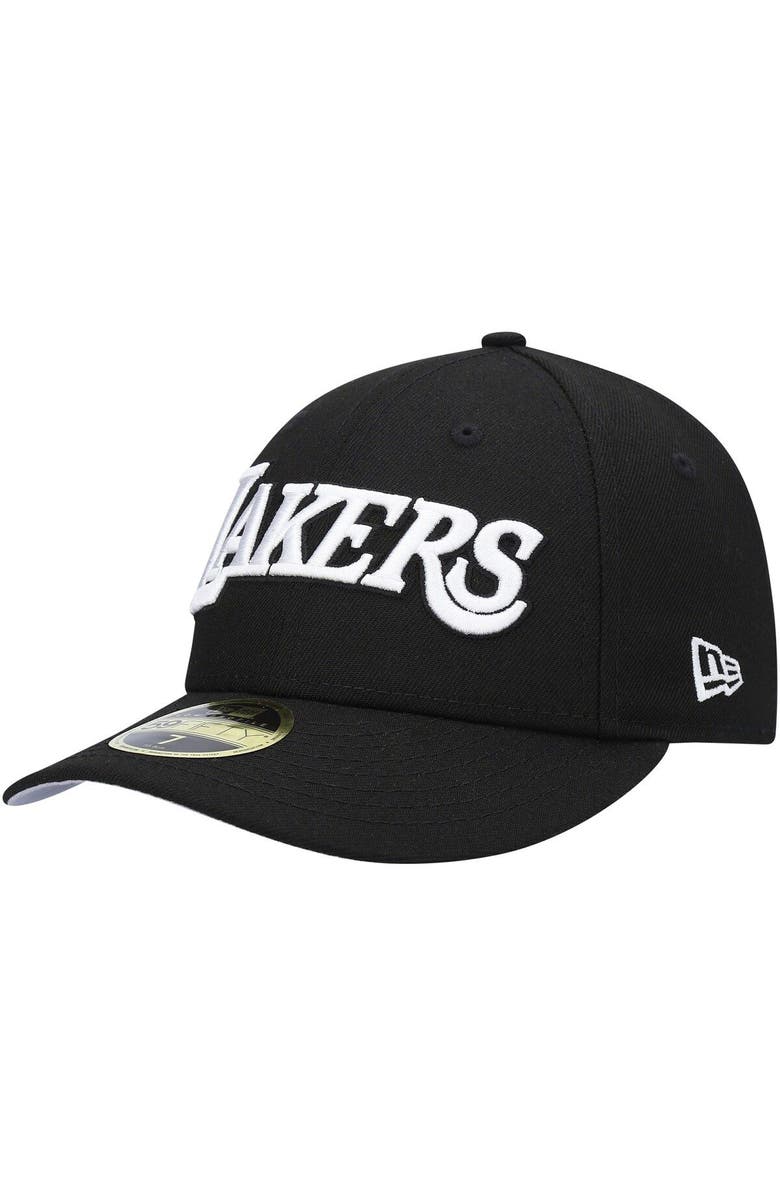 New Era Men's New Era Black Los Angeles Lakers Team Logo Low Profile 59FIFTY Fitted Hat, Main, color, Black