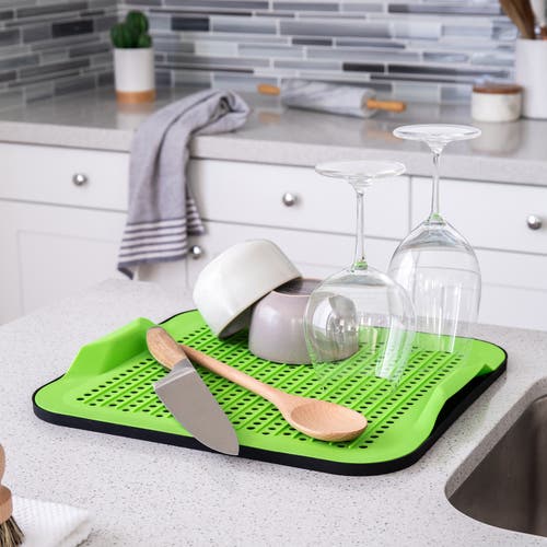 Better Houseware 2-piece Silicone Drying Mat, Green In Green
