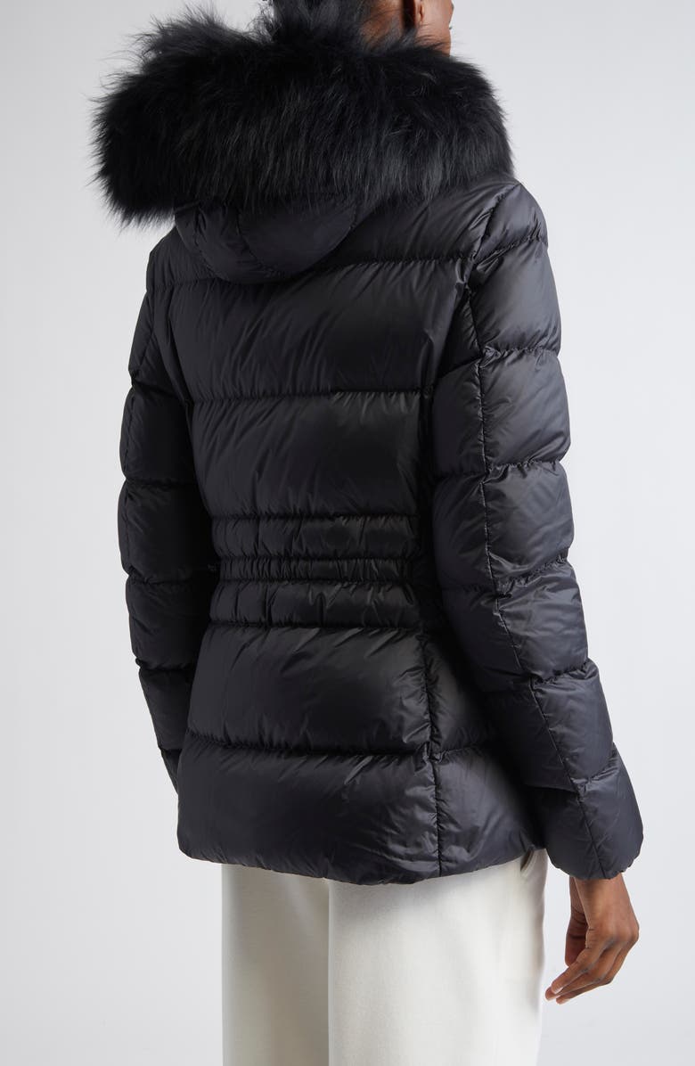 Moncler Boed Down Puffer Jacket with Genuine Shearling Trim, Alternate, color, Black