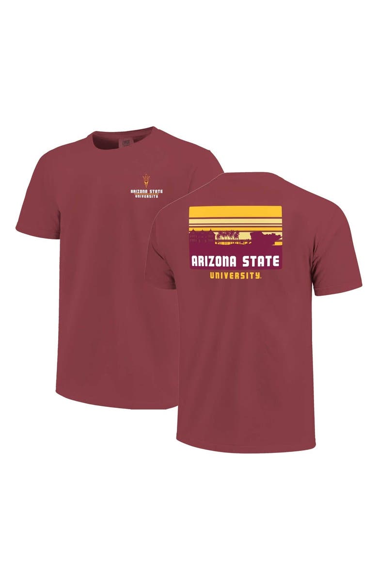 IMAGE ONE Men's Maroon Arizona State Sun Devils Striped Campus Skyline T-Shirt, Main, color, Maroon