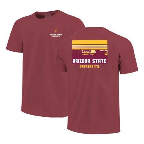Men's Maroon Arizona State Sun Devils Striped Campus Skyline T-Shirt