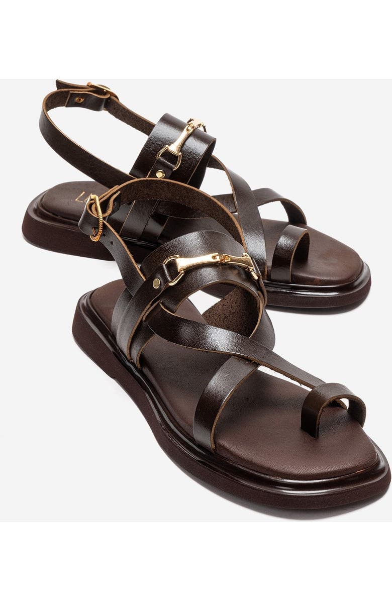 Forever & Always Shoes Fabiana Leather Thong Sandal, Main, color, Brown