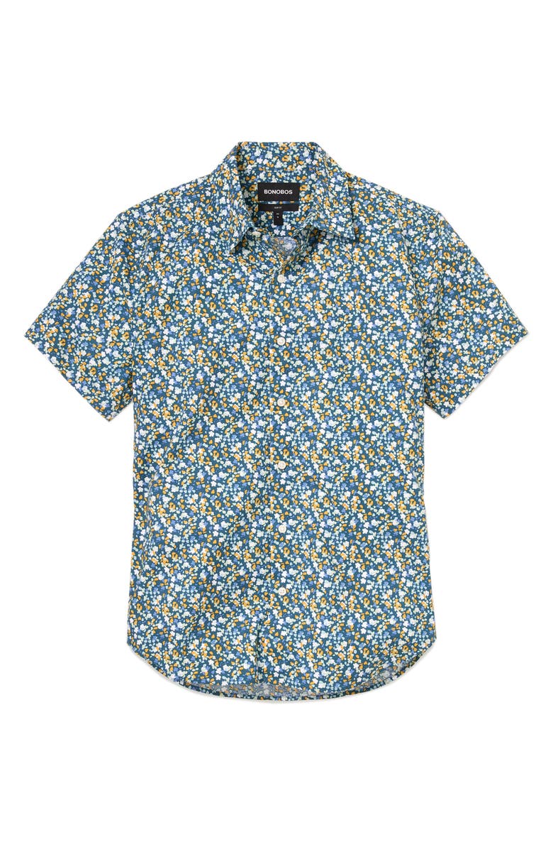 Bonobos Riviera Floral Short Sleeve Stretch Cotton Button-Up Shirt, Alternate, color, 