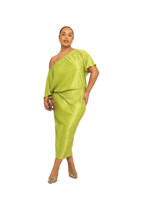 Off The Shoulder Chevron Midaxi Dress