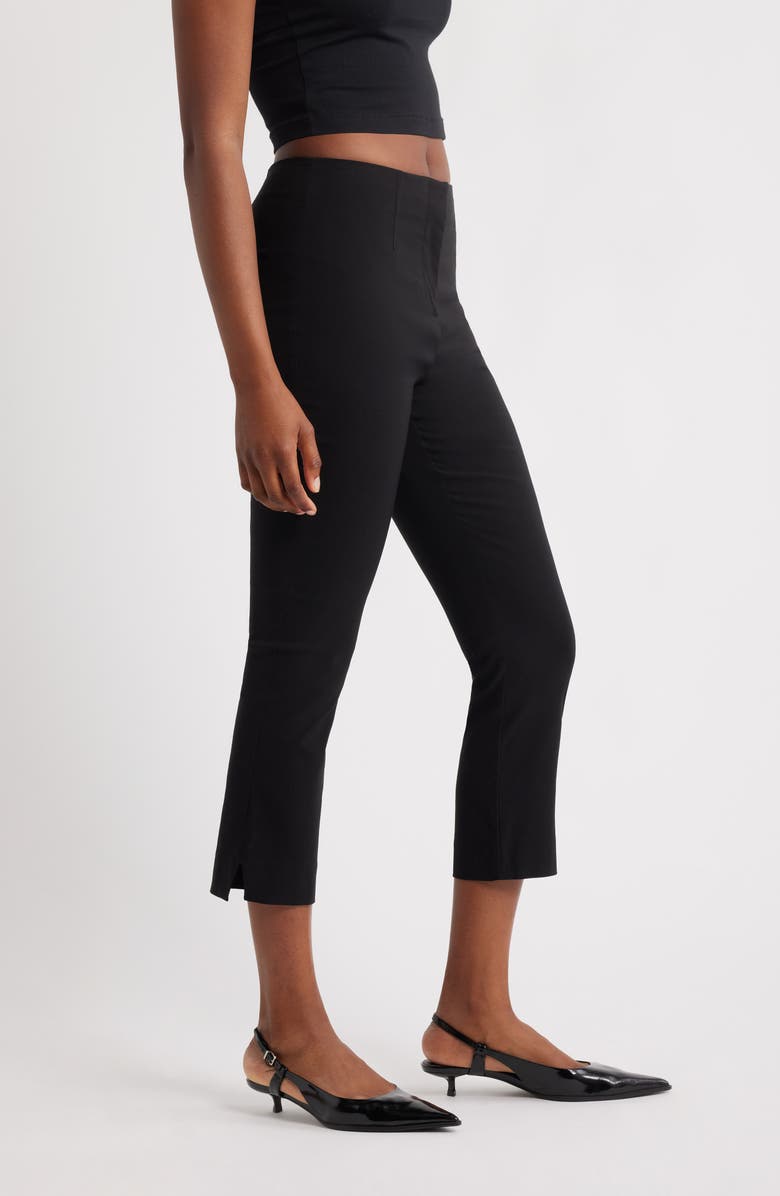 Topshop Bengaline Capri Pants, Alternate, color, Black