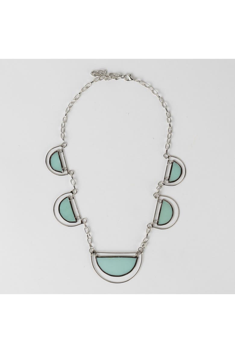 Half Moon Capiz Necklace, Alternate, color, Green