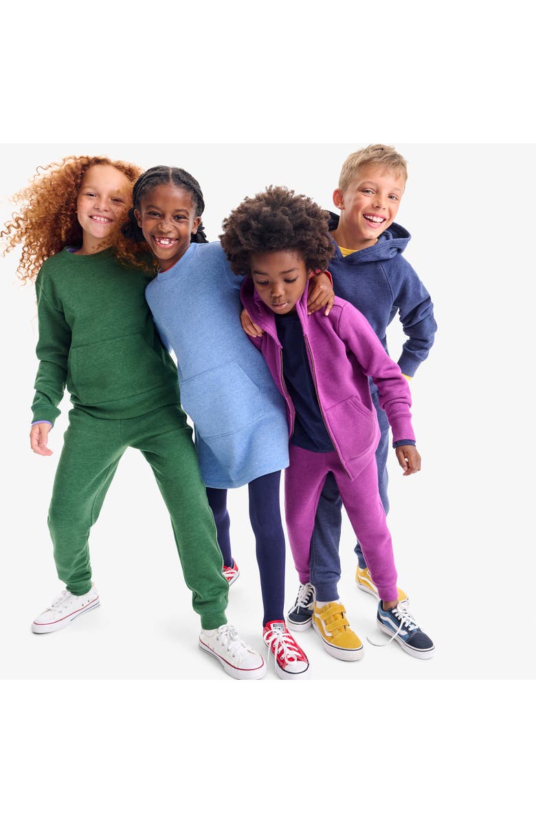 Primary Cozy Fleece Crewneck Sweatshirt, Alternate, color, Heather Evergreen