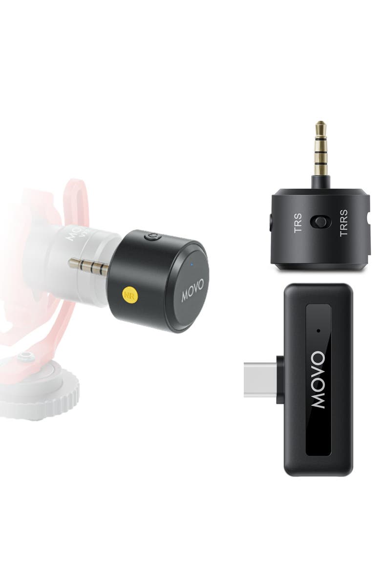 MOVO WM-VXR10 Wireless Shotgun Mic Adapter for USB-C/iPhone 15 and up/Android Devices - Compatible VXR10, VXR10-PRO, and Rode VideoMicro, Main, color, Black