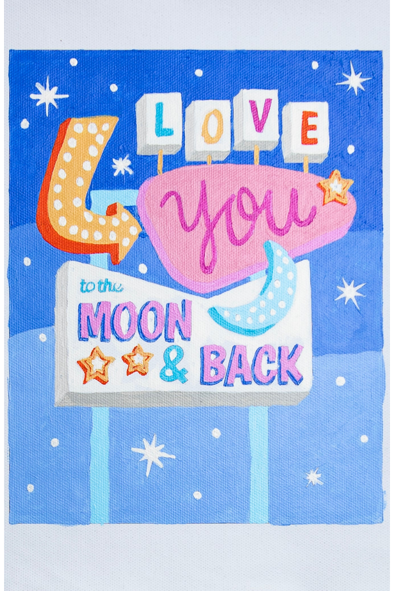 Love You to the Moon & Back Paint-by-Numbers Kit, Alternate, color, Pink / Orange / Blue