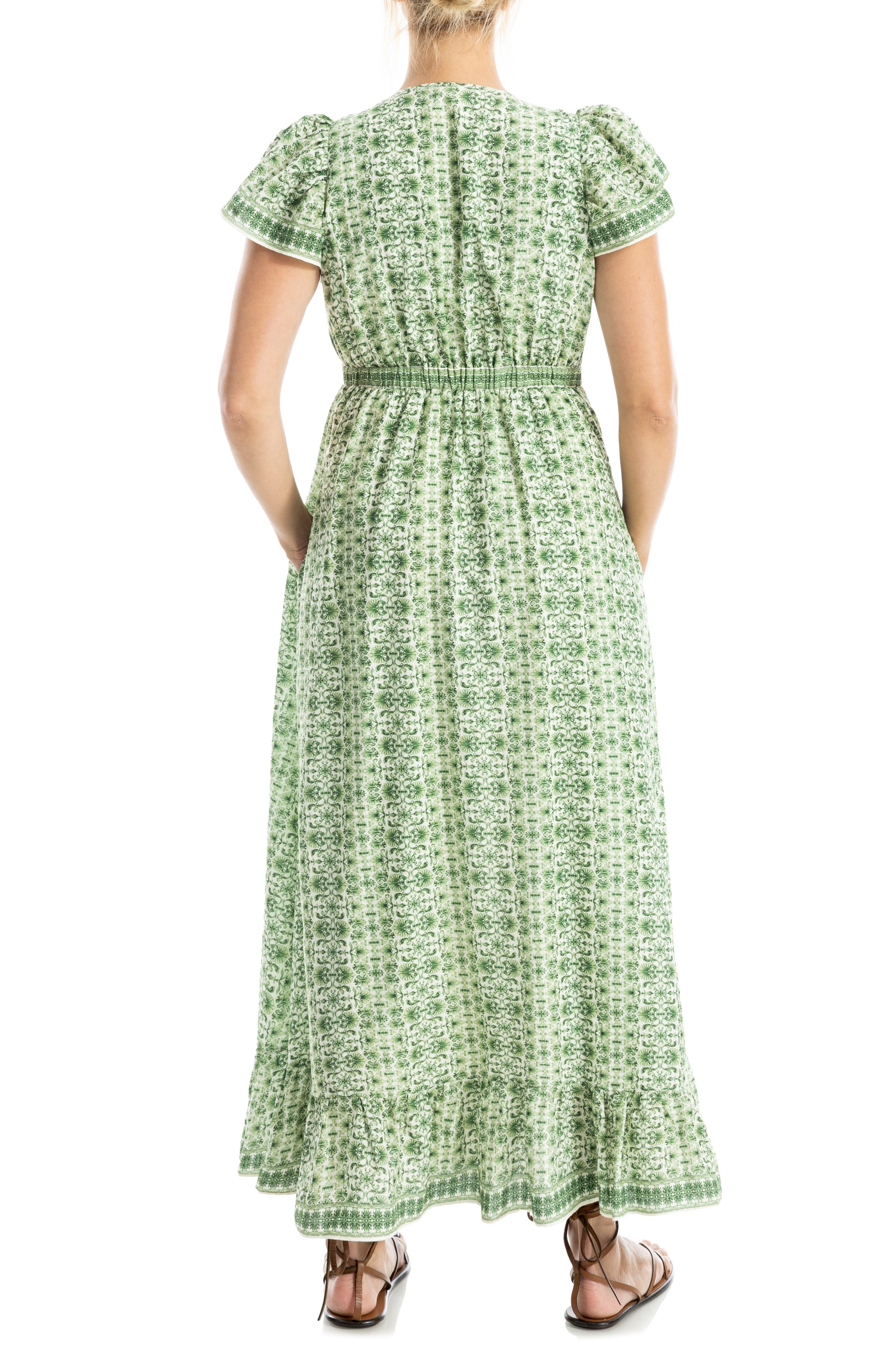 Floral Flutter Sleeve Maxi Dress - image 4