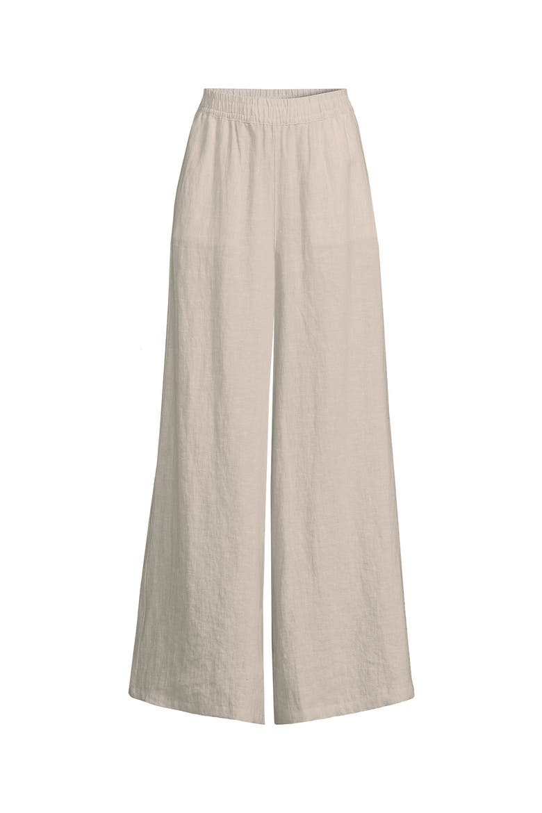 Linen High Rise Palazzo Pants, Alternate, color, Champagne/Linen