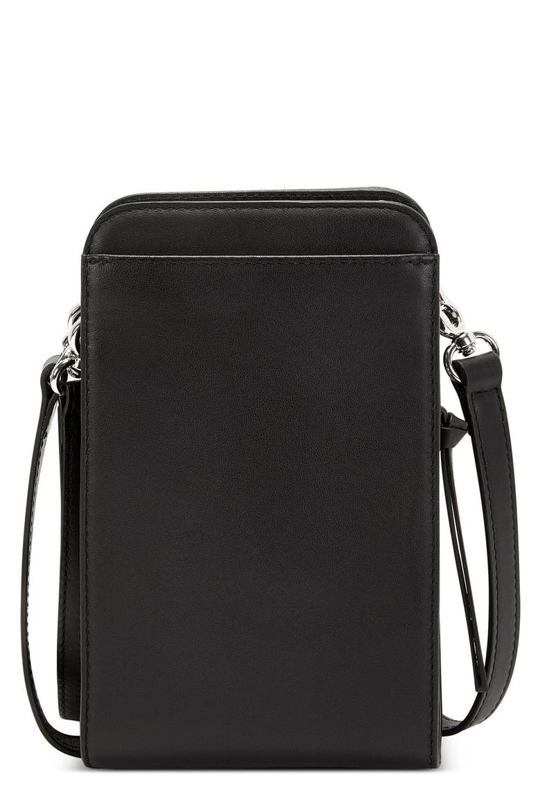 Lani Leather Phone Pouch, Main, color, BLACK 01