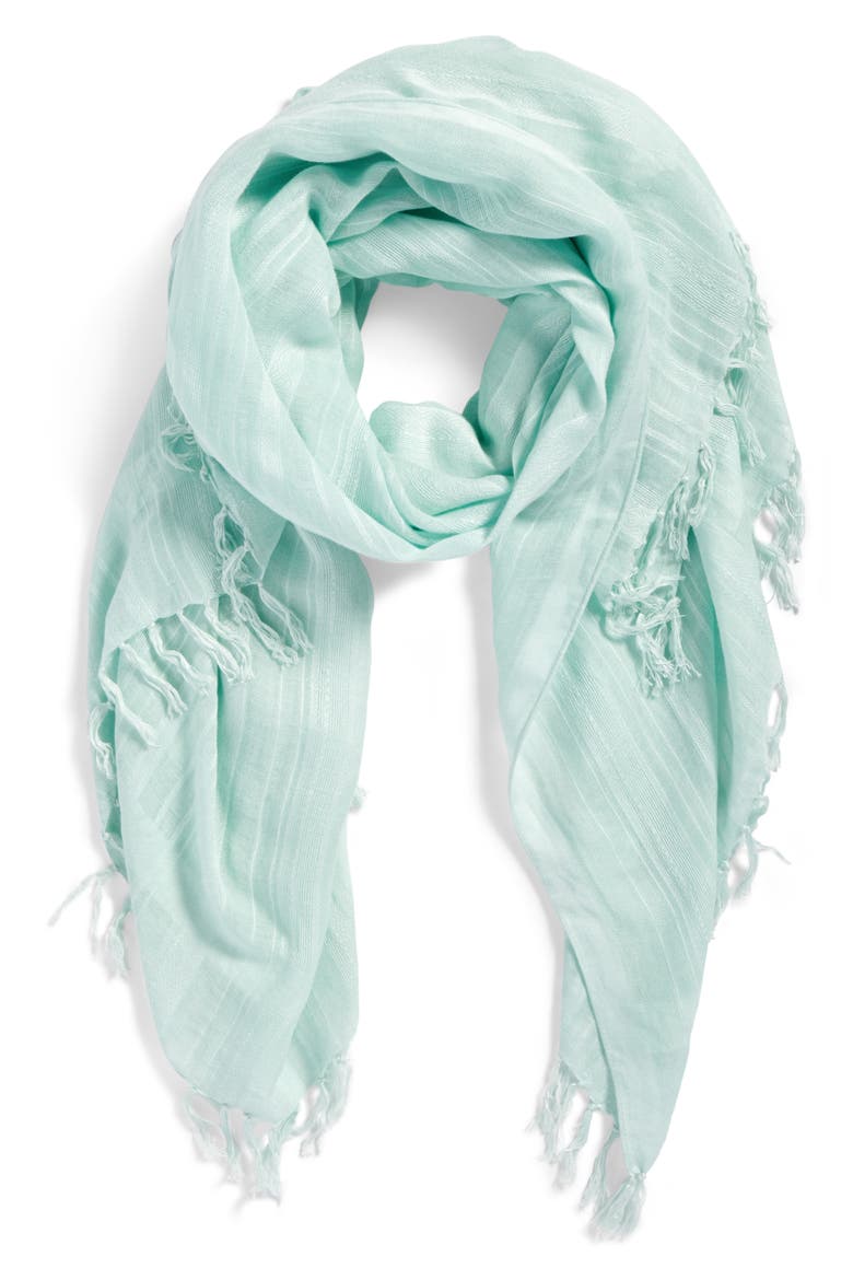Solid Linen Blend Scarf, Alternate, color, TEAL SURF
