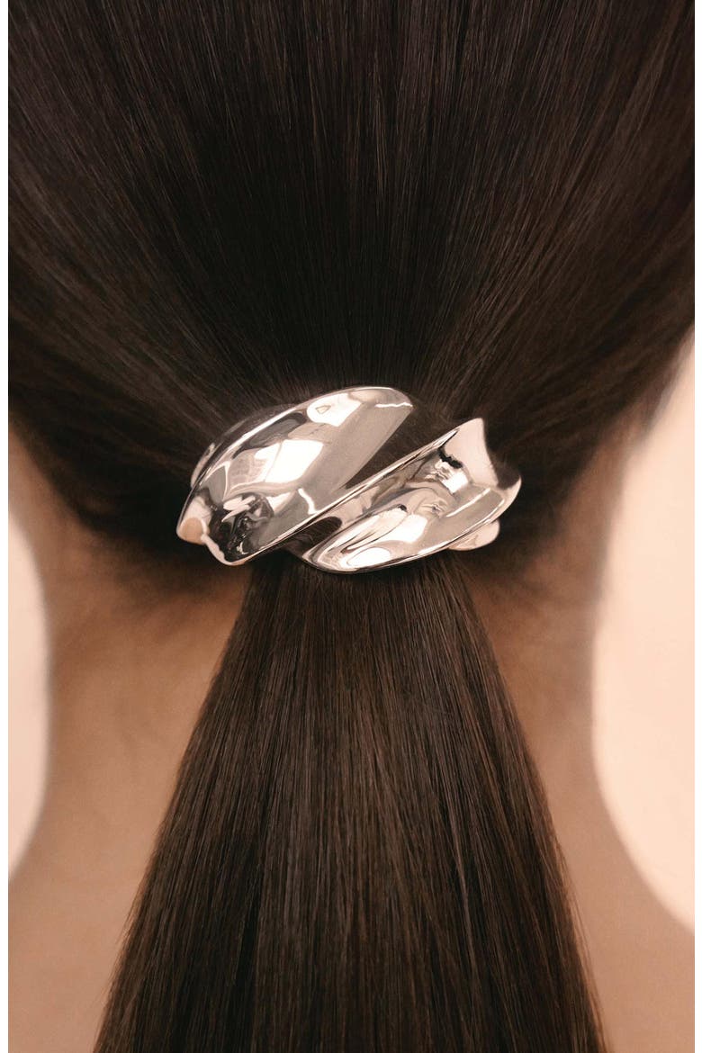 Twisted Hair Tie, Alternate, color, SILVER