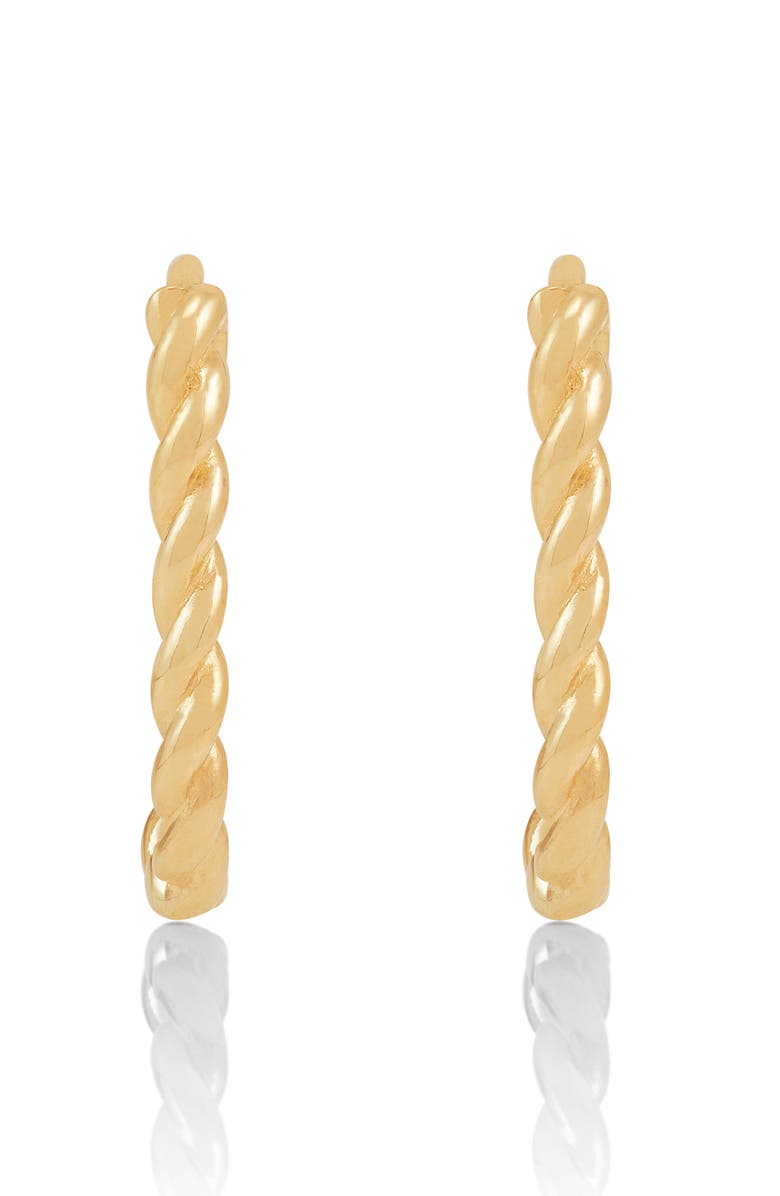 Frankie & Zoe Braided Hoop Earrings, Alternate, color, Yellow Gold