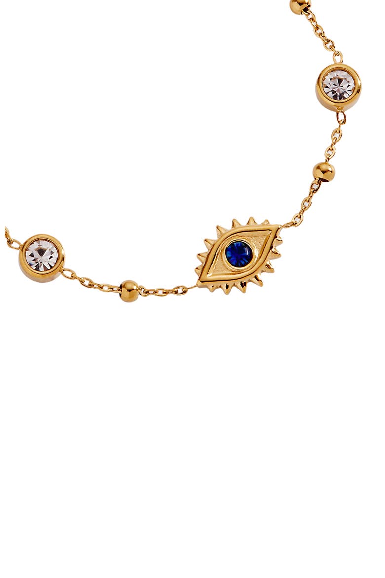Evil Eye Crystal Stone Chain Bracelet, Alternate, color, Gold