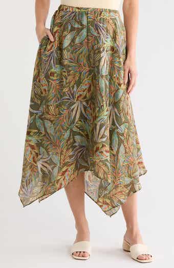 Elastic Waist Midi Skirt