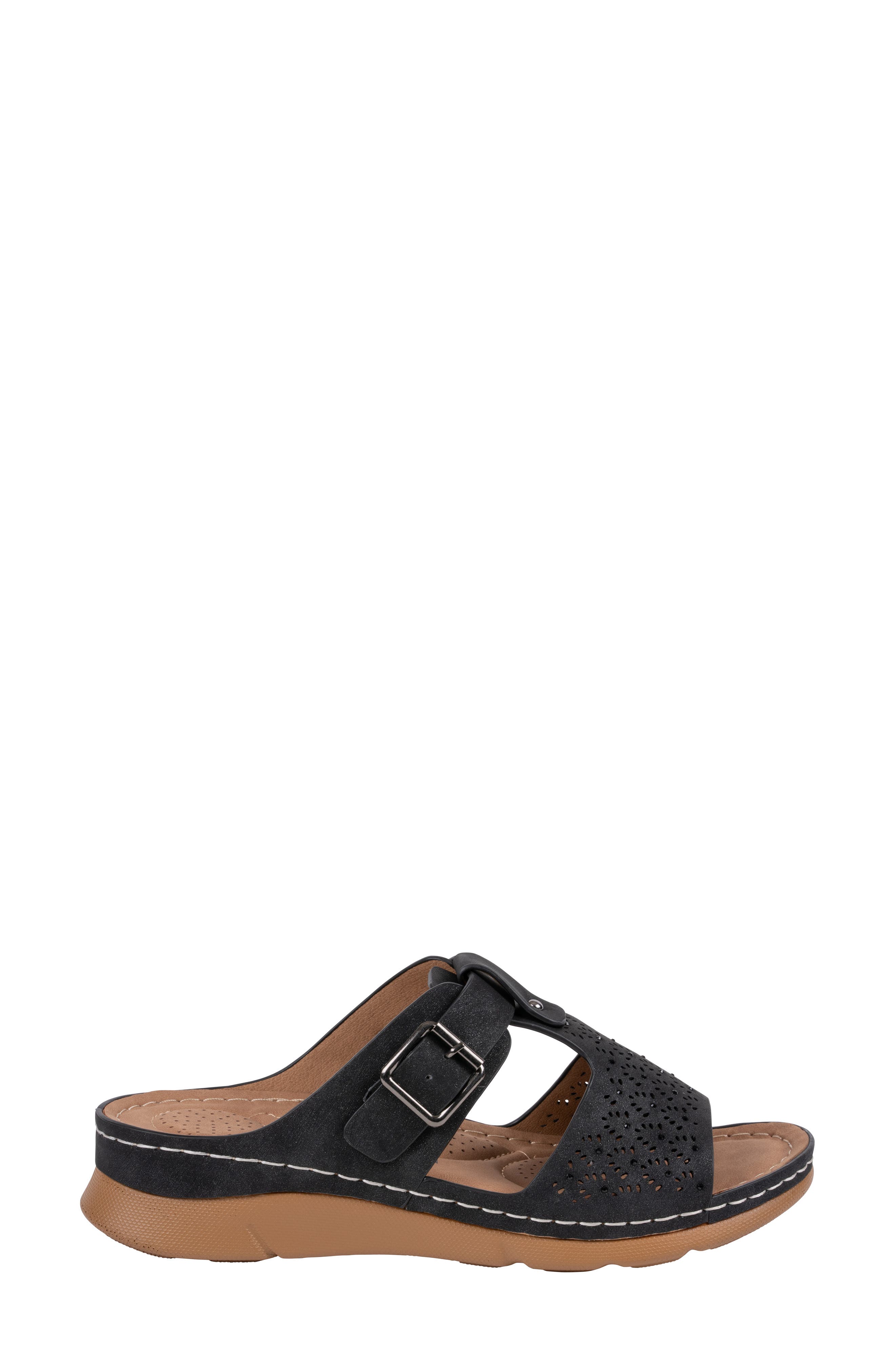GOOD CHOICE NEW YORK Loni Platform Wedge Sandal, Alternate, color, Black