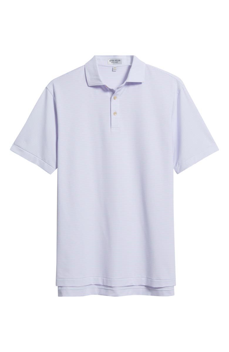 Peter Millar Harrington Performance Jersey Polo, Alternate, color, White / Stream Blue