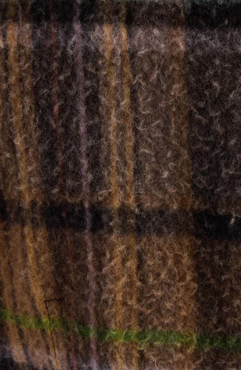 Acne Studios Delfin Plaid Long Sleeve Wool Blend Minidress, Alternate, color, Multi Brown