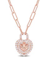 Julianna B. Morganite & White Topaz Heart Necklace