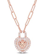 Julianna B. Morganite & White Topaz Heart Necklace