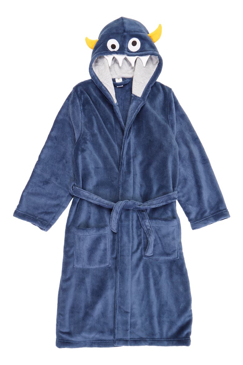 Monster Plush Robe, Main, color, BLUE VINTAGE MONSTER