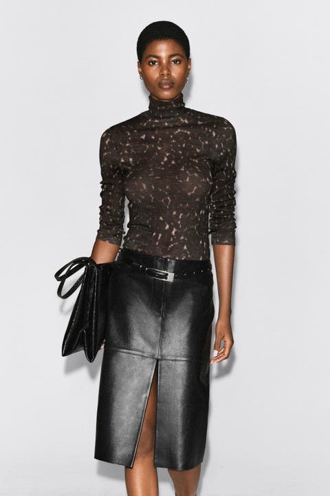 Merino Wool Turtleneck Top