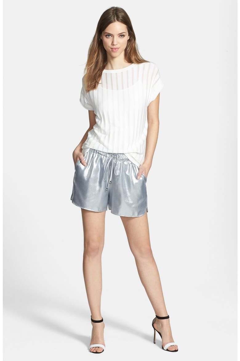 Sheer Stripe Sweater, Alternate, color, NEW IVORY