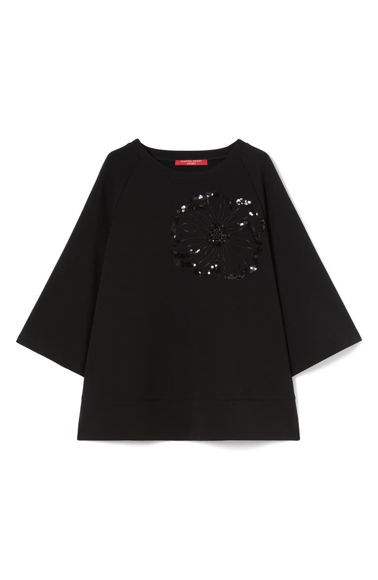 Marina Rinaldi Roen Sequin Sweatshirt, Alternate, color, Black