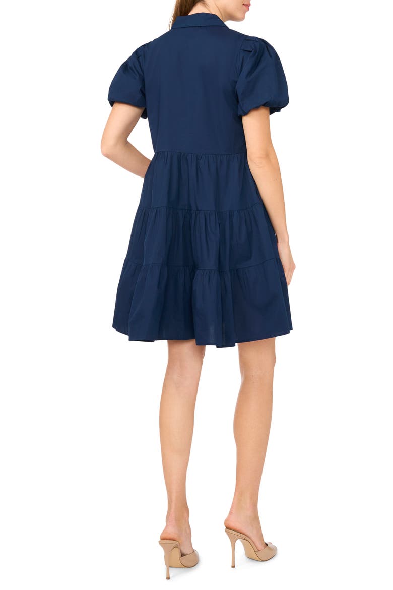 Tiered Puff Sleeve Shirtdress, Alternate, color, CLASSIC NAVY