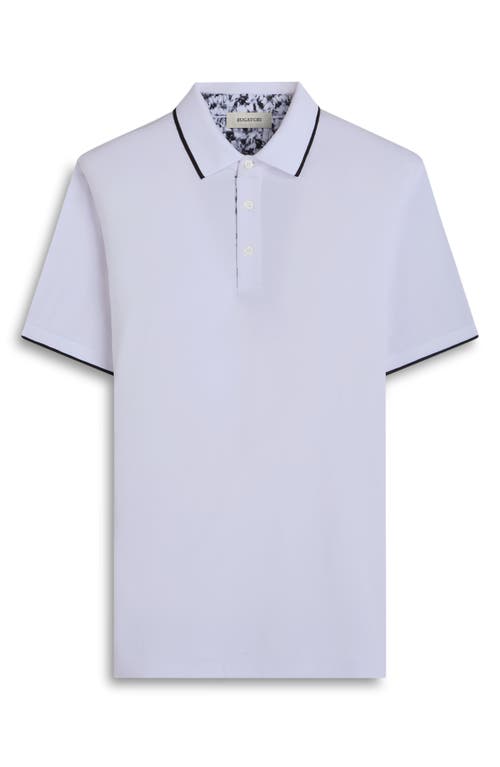 Bugatchi Three-button Performance Polo In White
