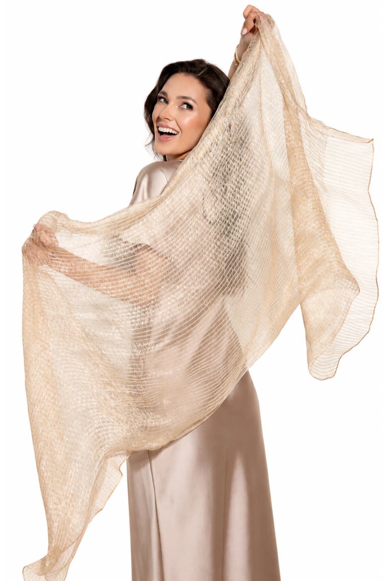 Sheer Social Wrap, Alternate, color, CHAMPAGNE