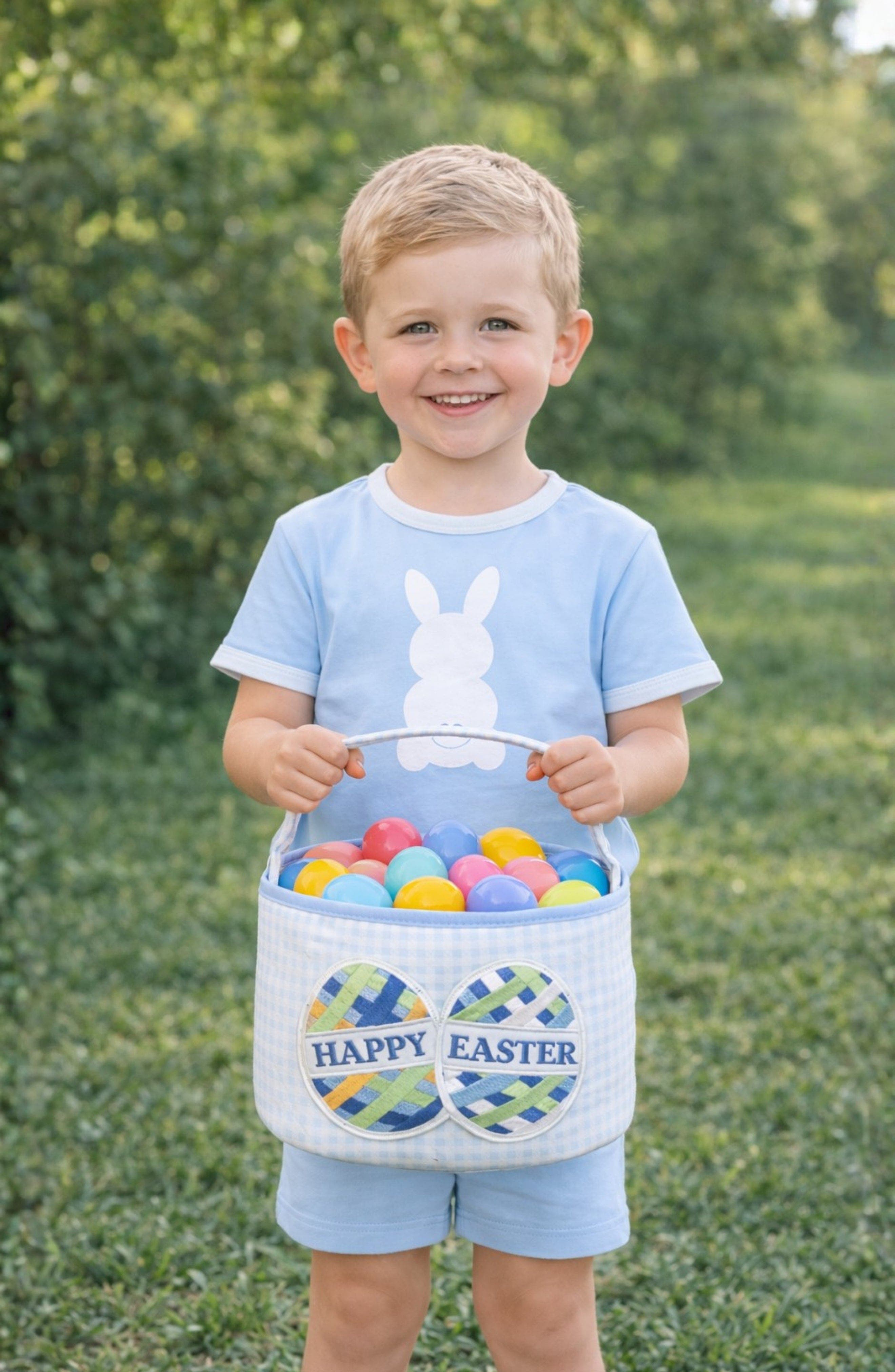 Bits & Bows Happy Easter Egg Basket, Alternate, color, Blue