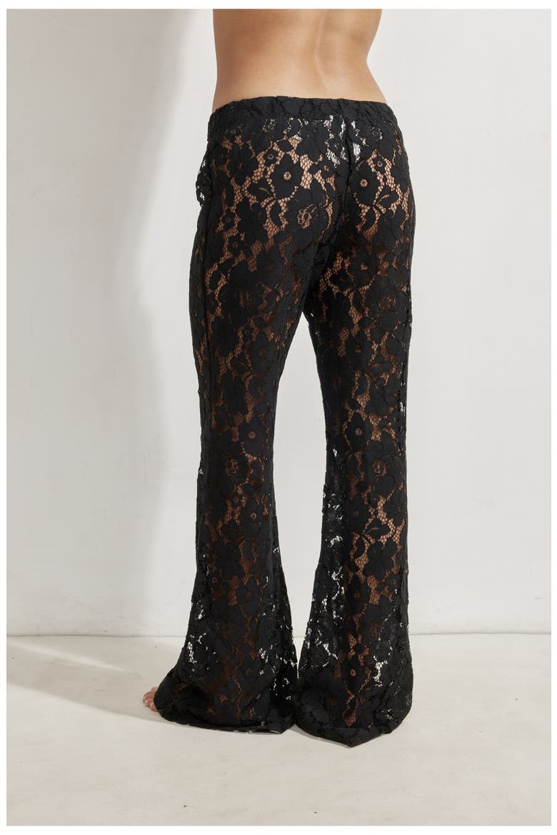 Saint Tropez Floral Lace Cover-Up Pants, Alternate, color, Black